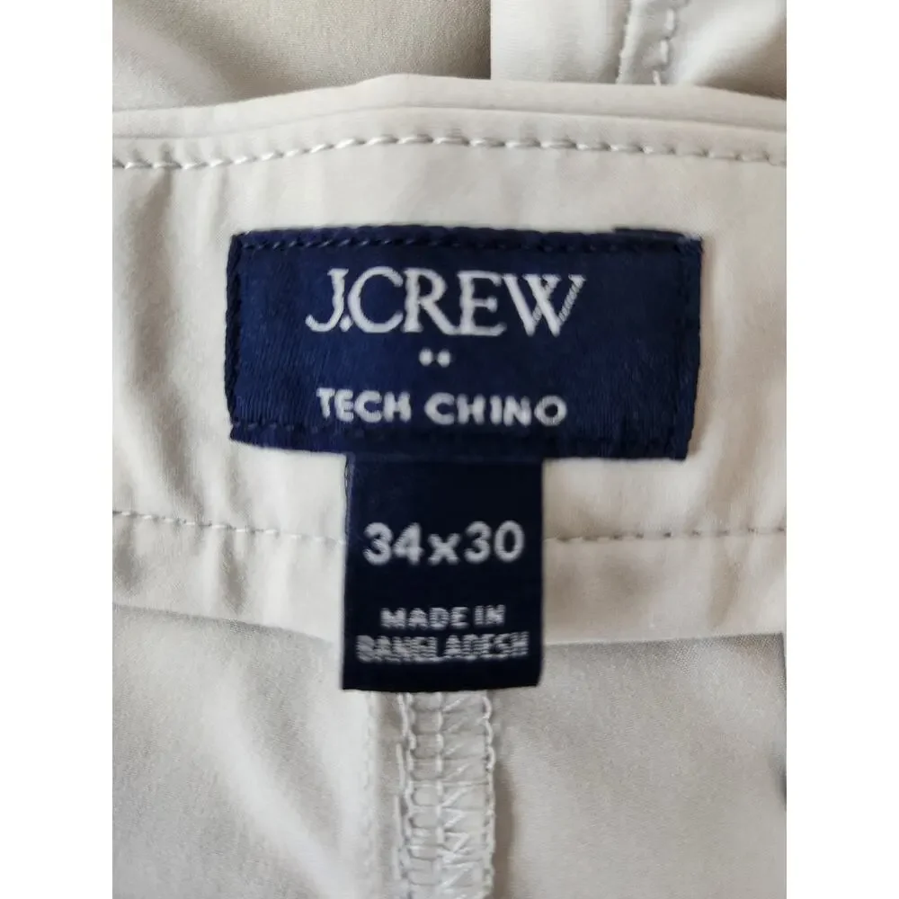 NWOT J. Crew Straight-Fit Tech Chino Pant Harvest Flax 34/30